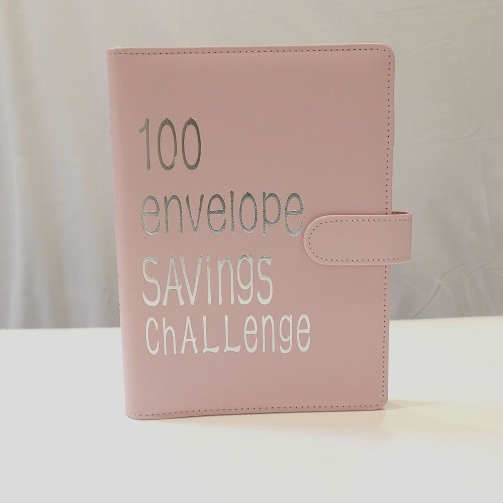 100 Envelope Money Savings Challenge Binder A5 Budget Book Pink (Binder Only)
